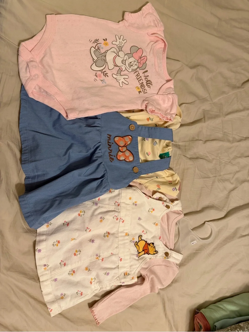 Disney Pink, Blue and Cream Girls Matching Set - Minnie & Winnie